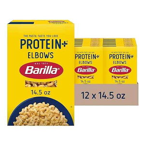 BARILLA Protein+ (Plus) Elbows Pasta, 14.5 Ounce (Pack of 12) - plant based pasta - Made from Lentils, Chickpeas & Peas - Non-GMO, Kosher Certified and Vegan BARILLA Protein+ (Plus) Elbows Pasta, 14.5 Ounce (P