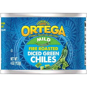 �I���e�K �t�@�C�A���[�X�g �_�C�X�O���[���`���A�}�C���h�A4 �I���X (12 �p�b�N) Ortega Fire Roasted Diced Green Chiles, Mild, 4 oz (Pack of 12)