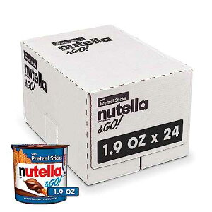 Nutella & GO! Bulk 24 Pack, Hazelnut and Cocoa Spread with Pretzel Sticks, Stocking Stuffers, Snack Cups, 1.9 oz Each