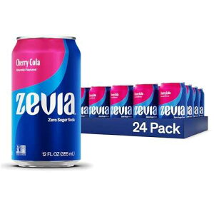 Zevia Zero Sugar Soda, Cherry Cola, 12 oz Cans (24-Pack) ? Naturally Sweetened, Non-GMO Project Verified, Gluten-Free, Vegan Zevia Zero Sugar Soda, Cherry Cola, 12 oz Cans (24-Pack) Naturally Sweetened, Non-GMO