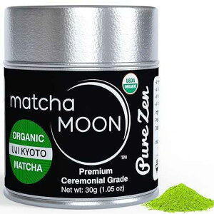 Matcha Moon Pure Zen - Premium USDA Organic Ceremonial Grade Matcha Green Tea Powder, 30g Tin - Uji Kyoto Sourced, First Harvest, Traditional Japanese Tea Matcha Moon Pure Zen - Premium USDA Organic Ceremonial Grade M