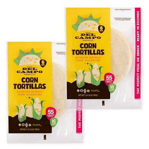 Del Campo Soft Corn Tortillas ? 6 Inch Round 1 Lb. Bag. 100% Delicious, Gluten Free, Authentic Mexican Food. Serving Options: Wraps, Tacos, Quesadillas or Burritos. Kosher.16ct./(Pack of Two Del Campo Tortillas Del