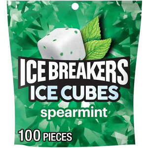 ICE BREAKERS Ice Cubes Spearmint Sugar Free Chewing Gum Pouch, 8.11 oz (100 Pieces) ICE BREAKERS Ice Cubes Spearmint Sugar Free Chewing Gum Pouch, 8.11 oz (100 Pieces)