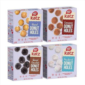 Katz Gluten Free Snacks Donut Holes Variety Pack: Powdered, Glazed, Glazed Chocolate, and Cinnamon. Free of Dairy, Soy, Tree Nuts, and Peanuts, Kosher (4pk) Katz Gluten Free Snacks Donut Holes Variety Pack: Powde