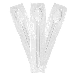 dʃbvvX`bNĝăOVFCN ACXN[ \[_Xv[ zCg 100{ p Fabricart Medium Weight Wrapped-Plastic Disposable Long Shake Ice Cream Soda Spoons-White-100 pcs Value pack