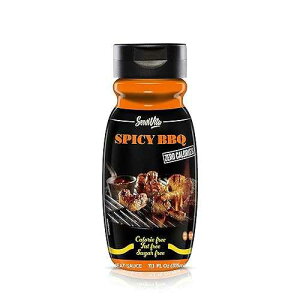 Sugar Free Spicy BBQ Sauce - No Sugar Spicy BBQ Sauce - Sugar Free Spicy Barbecue Sauce - Zero Calories and Fat Free, 11.1 FL OZ - - Gluten Free, Low Sodium, Low Carb BBQ Sauce - ServiVita Sugar Free Spicy BBQ