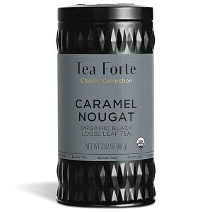 Tea Forte Caramel Nougat Premium Organic Loose Leaf Caffeinated Black Tea Blend Canister, Makes 35-50 Cups Tea Forte Caramel Nougat Premium Organic Loose Leaf Caffeinated Black Tea Blend Canister, Makes 35-50 Cups