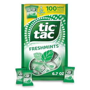 Tic Tac Freshmints, Bulk Bag with 100 Mini Packs (4 Mints each), Share-Size, On-the-Go Mints, 6.7 oz Tic Tac Freshmints, Bulk Bag with 100 Mini Packs (4 Mints each), Share-Size, On-the-Go Mints, 6.7 oz