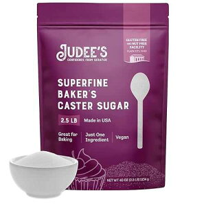 Judee's Gluten Free Superfine Caster Sugar - Fast-Dissolving Superfine Sugar for Baking & Beverages - Gluten-Free Purity for Health-Conscious Bakers - 2.5 lb Judee's Gluten Free Superfine Caster Sugar - Fast-Dissolving Su