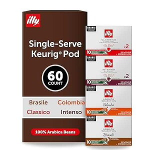 ?? ?? K-? - ??? ?? ??? ?? ?? - ????, ???, ??? & ???? ??? - ????? - 10? (6? ?) Illy Coffee K-Cups - Compatible Pods for Keurig Coffee Maker - Classico, Intenso, Brasile &