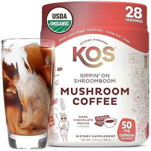 KOS ?? ?? - USDA ?? ??? - ?? ??? ?? ? - ??, ????, ???? ??, ?? & ??? ?? ??? ??? ?? ?? ?? ??? KOS Mushroom Coffee - USDA Certified Organic - Dark Chocolate Mocha Fl