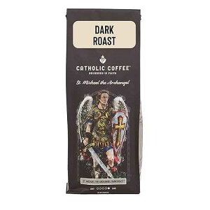 Catholic Coffee St. Michael Dark Roast Ground Coffee ? Almond & Citrus Notes 12oz Bag ? Premium Catholic Gift Inspired by the Defender of Heaven Catholic Coffee St. Michael Dark Roast Ground Coffee Almond & Citrus N