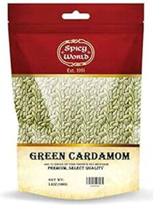 XpCV[[h J_|bh 3.5IX (100g) - z[O[J_|bh - VRXpCXAr[KA[WAFJh - By Spicy World Spicy World Cardamom Pods 3.5oz (100g) - Whole