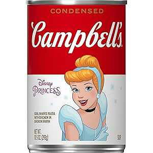 Campbell's Campbell s Condensed Kids Soup, Disney Princess Cool Shapes Pasta With Chicken in Chicken Broth, 10.5 oz Can