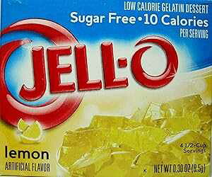 WF  [` (4pbN) Jell-O Lemon Flavor Sugar Free Gelatin (4 Pack)