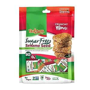 Dulzura ZT~V[h wV[VK[t[ ~jXibNo[AXerAÖA5.08IX (1pbN) Yecna Dulzura Sesame Seed Healthy Sugar Free Mini Snack Bars, Sweetened with Stevia, 5.08 Ounce (Pack of 1)