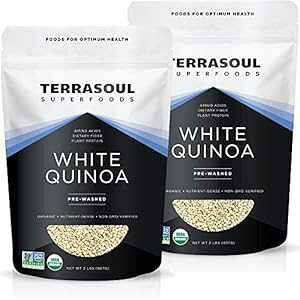 Terrasoul Superfoods I[KjbN zCg LmAA4 |h - S vEHbV Oet[ A^pN t@Co Terrasoul Superfoods Organic White Quinoa, 4 Lbs - Whole Grain Pre-washed Gluten-free