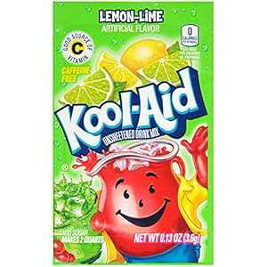 Kool-Aid C\tghN~bNXA0.13 IXpPbg (96 pbN) Kool-Aid Lemon-Lime Unsweetened Soft Drink Mix, 0.13-Ounce Packets (Pack of 96)