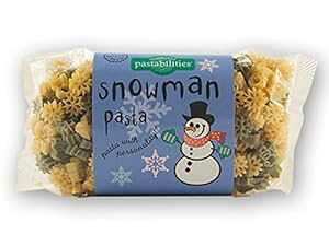 Pastabilities Ⴞ܌^pX^Aqx̊y`̖ˁA`qg݊VRpX^ 14 IX (4 pbN) Pastabilities Snowman Shaped Pasta, Fun Shaped Noodles for Kids and Holidays, Non-GMO Natural Whe