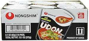 _S Jbvk[hX[vAVՂ炤ǂA2.1IX (6pbN) NongShim Cup Noodle Soup, Tempura Udon, 2.1 Ounce (Pack of 6)