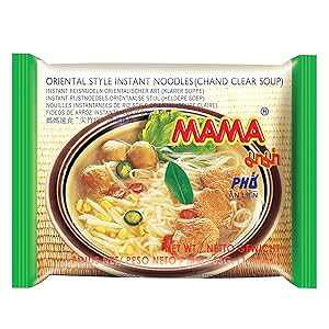 MAMA Noodles Chand Clear Soup Instant Rice Noodles w/Delicious Thai Flavors, Hot & Spicy Noodles, No Trans Fat w/Fewer Calories Than Deep Fried Noodles 30 Pack