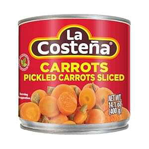 La Costena XCXjWsNXA14.1 IX (12 pbN) La Costena La Coste a Sliced Pickled Carrots, 14.1 Ounce Can (Pack of 12)