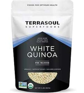 Terrasoul Superfoods Organic White Quinoa, 2 Lbs - Pre-washed / Gluten-free / Plant Protein