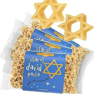 Pastabilities Star of David PastaAqƃ_̏j̊y`̃R[VX^[k[hA`qg݊VRpX^ 14 IX (4 pbN) Pastabilities Star of David Pasta, Fun Shaped Kosher Star