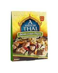 A Taste of Thai Green Curry Paste - 1.75 oz Pack of 6 Ready-to-Use Mix Flavored with Classic Thai Spices Use as Rub Marinade Dipping Sauce & More Non-GMO Gluten-Free No Preservatives