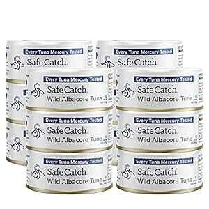 Safe Catch VRriK}O - 12 pbN ׂẴ}O̐⌟sB̃uh Safe Catch Wild Albacore Tuna - 12 Pack The Only Brand To Test Every Tuna for Mercury