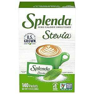 SPLENDA Stevia Zero Calorie Sweetener, Plant Based Sugar Substitute Granulated Powder, Single Serve Packets, 140 Count