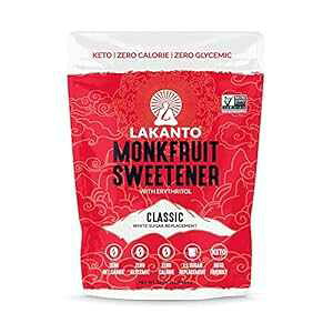 Lakanto Classic Monk Fruit Sweetener with Erythritol - White Sugar Substitute, Zero Calorie, Keto Diet Friendly, Zero Net Carbs, Baking, Extract, Sugar Replacement (Classic White - 1 lb)