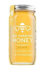 Bee Harmony nK[AJVAIA12IX̃KXr Bee Harmony Hungarian Raw Acacia Honey, 12 oz glass jar