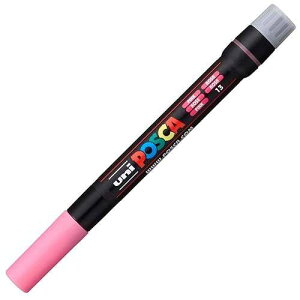 Uni-Ball Uni Posca Pink Marker Brush, Non-Toxic Water-Based Ink, 1 Count