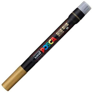 Uni-Ball Uni Posca Gold Marker Brush, Non-Toxic Water-Based Ink, 1 Count