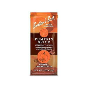 Bostons Best Boston s Best Coffee - Fall-Inspired Pumpkin Spice Coffee, Medium Roast Gourmet Coffee, Delicious Flavored Coffee, Premium Ground Coffee, 11 oz. / 311 g Coffee Bag