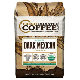 ダークメキシカンチアパスオーガニックコーヒー、全豆、フレッシュローストコーヒーLLC。(2ポンド) Dark Mexican Chiapas Organic Coffee, Whole Bean, Fresh Roasted Coffee LLC. (2 lb.)