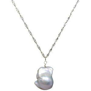 Just Ask Creations Large Freshwater Baroque Pearl Handmade Pendant Necklace 30�h Sterling Silver Chain
