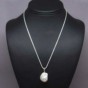 �����ȒW���o���b�N�ꗱ�p�[���l�b�N���X�A�����O18�C���`�X�^�[�����O�V���o�[�`�F�[�� Just Ask Creations Small Freshwater Baroque Single Pearl Necklace, Long 18 Sterling Silver Chain