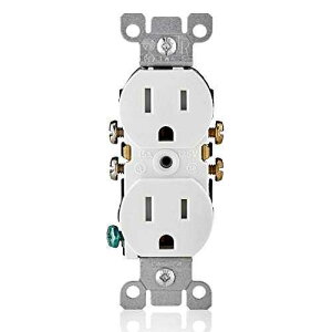Leviton T5320-W �X�g���[�g�u���[�h�σ^���p�[�f���v���b�N�X���Z�v�^�N���A125 V�A15 A�A2 �ɁA3 ���C���[�A1 �p�b�N�A�z���C�g Leviton T5320-W Straight Blade Tamper Resistant Duplex Receptacle, 125 V, 15 A, 2 Pole, 3