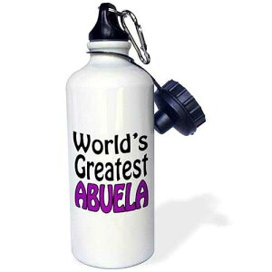 3dRose World's greatest Abuela, Purple Sports Water Bottle, 21 oz, White