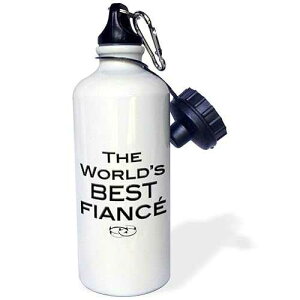 3dRose The world's best fiance Sports Water Bottle, 21 oz, White