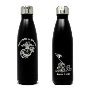 Military Gift Shop USMC 17oz Double Wall Vacuum Insulated Stainless Steel Marine Corps Water Bottle - Perfect for PT, Outdoor Sports, Hiking & Cycling - USMC 17oz Water Bottles