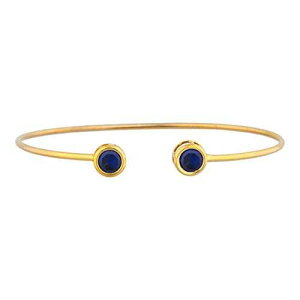 14K S[hu[ Tt@CA Eh x[ oO uXbg Elizabeth Jewelry 14Kt Gold Created Blue Sapphire Round Bezel Bangle Bracelet