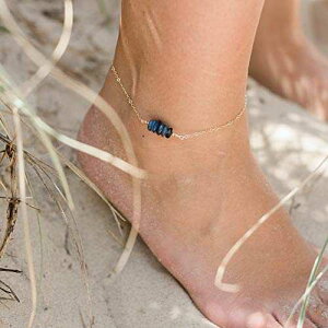 JCiCg r[Y o[ ANbg 14K S[h tB - {̕ Kyanite Bead Bar Anklet in 14K Gold Fill - Genuine Gemstone