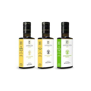 HYPERELEON Master Pack Green + Gold + Ultra Gold Premium, Organic, Extremely High Phenolic, Greek Extra Virgin Olive Oil 100% Pure Bio & Unfiltered 107 INTERNATIONAL Awards 3x 260ml G-TEAM HYPERELEON Master Pack Green