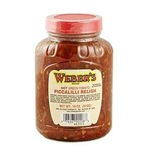 Weber's Buffalo's Ѓuh zbg O[ g}g sbJ bV 16 IX Weber's Buffalo's Own Brand Hot Green Tomato Piccalilli Relish 16oz.
