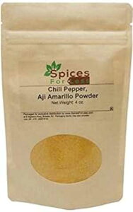 SFL チリペッパー、アジ アマリロ パウダー - 4 オンス - コーシャ認定 - プレミアム品質 Spices For Less SFL Chili Pepper, Aji Amarillo Powder - 4 oz - Kosher Certified - Premium Quality