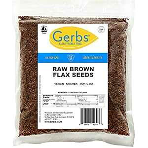 GERBS ̒F̈̎qA64 IX܁Agbv 14 HAQt[A`qg݊Ar[KAPgApIth[ GERBS Raw Brown Flax Seeds, 64 ounce Bag, Top 14 Food Allergen Free, Non G
