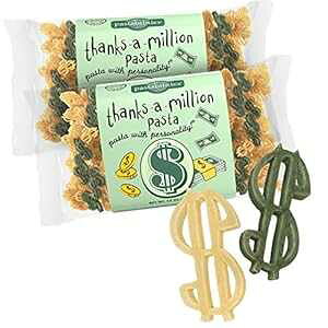 Pastabilities Thanks a Million PastaAqMtg̊yhĽ`k[hA`qg݊VRpX^ 14 IX (2 pbN) Pastabilities Thanks a Million Pasta, Fun Dollar Sign Shaped Noodl